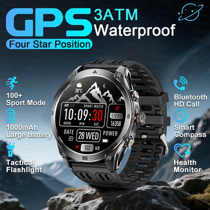 2026 New Genuine Watch Smart Watch Men AMOLED Flashlight 1000Mah Battery 10ATM Waterproof Fitness Track Call Smartwatches