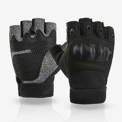 Full finger and half finger tactical gloves, touch screen anti cutting and anti stabbing, made of carbon fiber and leather mater