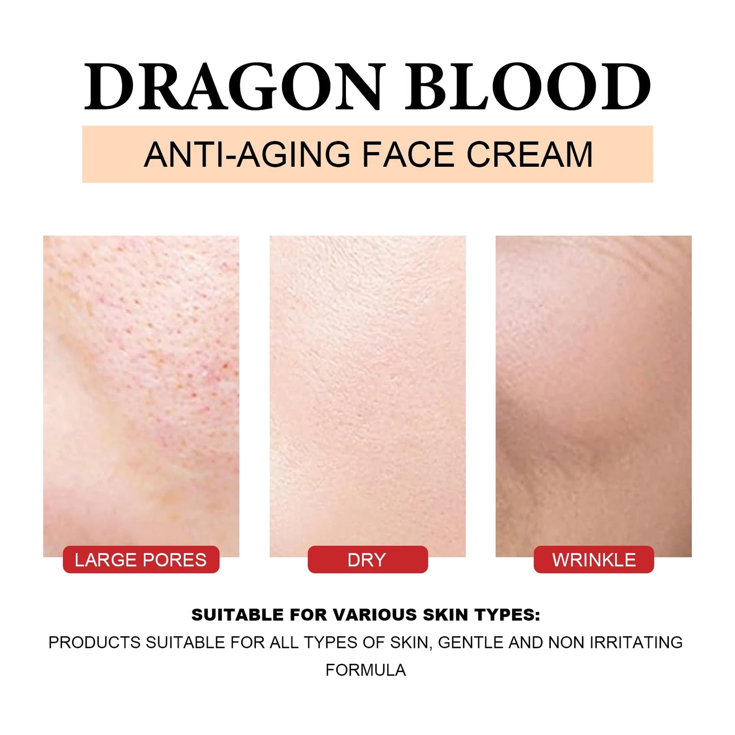 Dragon's Blood Hyaluronic Acid Cream Anti-Aging Face Moisturizer Pore Refining & Skin Repair Brightening Cream for Skin Care