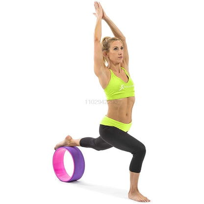 12" Yoga Wheel  Back Roller Deep Tissue Massager Yoga Stretching Equipmen for Back Pain Relief Improving Yoga Poses Relaxation