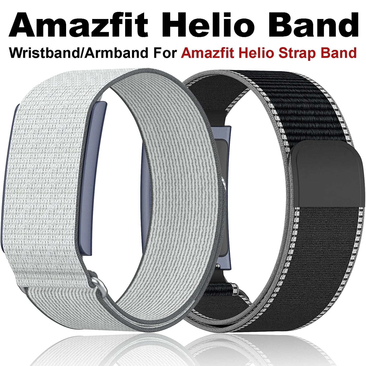 Nylon Replacement Band Compatible with Amazfit Helio Strap Adjustable Breathable Sport Wristband for Fitness Tracker Comfortable