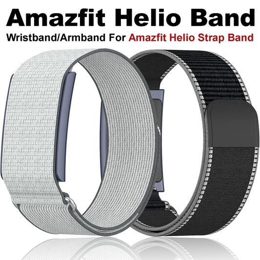 Nylon Replacement Band Compatible with Amazfit Helio Strap Adjustable Breathable Sport Wristband for Fitness Tracker Comfortable