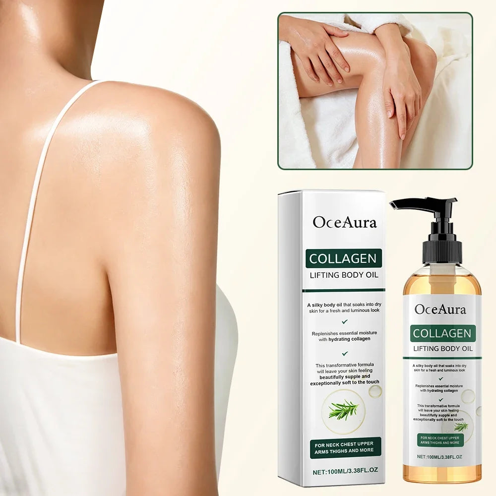 OceAura Collagen Body Oil Firming Lifting Whole Body Skin Deep Hydration Moisturizing Refreshing Rosemary Lift Body Oil Dry Skin