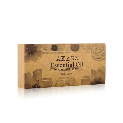 AKARZ Hots Series Essential Oils Gift Set Musk, Sandalwood, Lavender, Jasmine, Rose Aromatherapy Oils for Diffuser,10mL Bottles