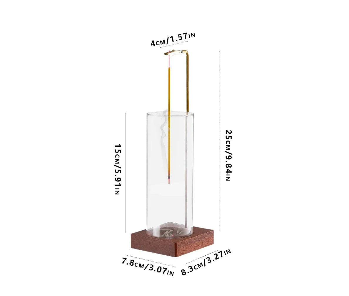 Incense Holder,Incense Holder For Sticks,Removable Glass Ash Catcher, Mess-Free Incense Burner,Meditation,Yoga,Spa
