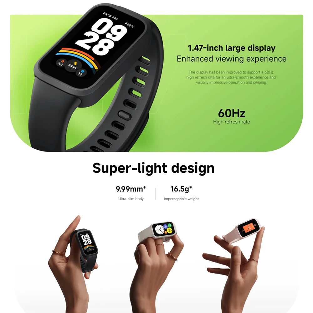 Xiaomi Smart Band 9 Active Global Version 1.47'' TFT Display 5ATM Waterproof Sports Bracelet 18-days Battery Life Mi Fitness