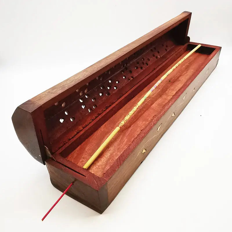 Wooden Incense Burner Indian Rosewood Hand Carved Box Yoga Healing Incense Boxes TBC810