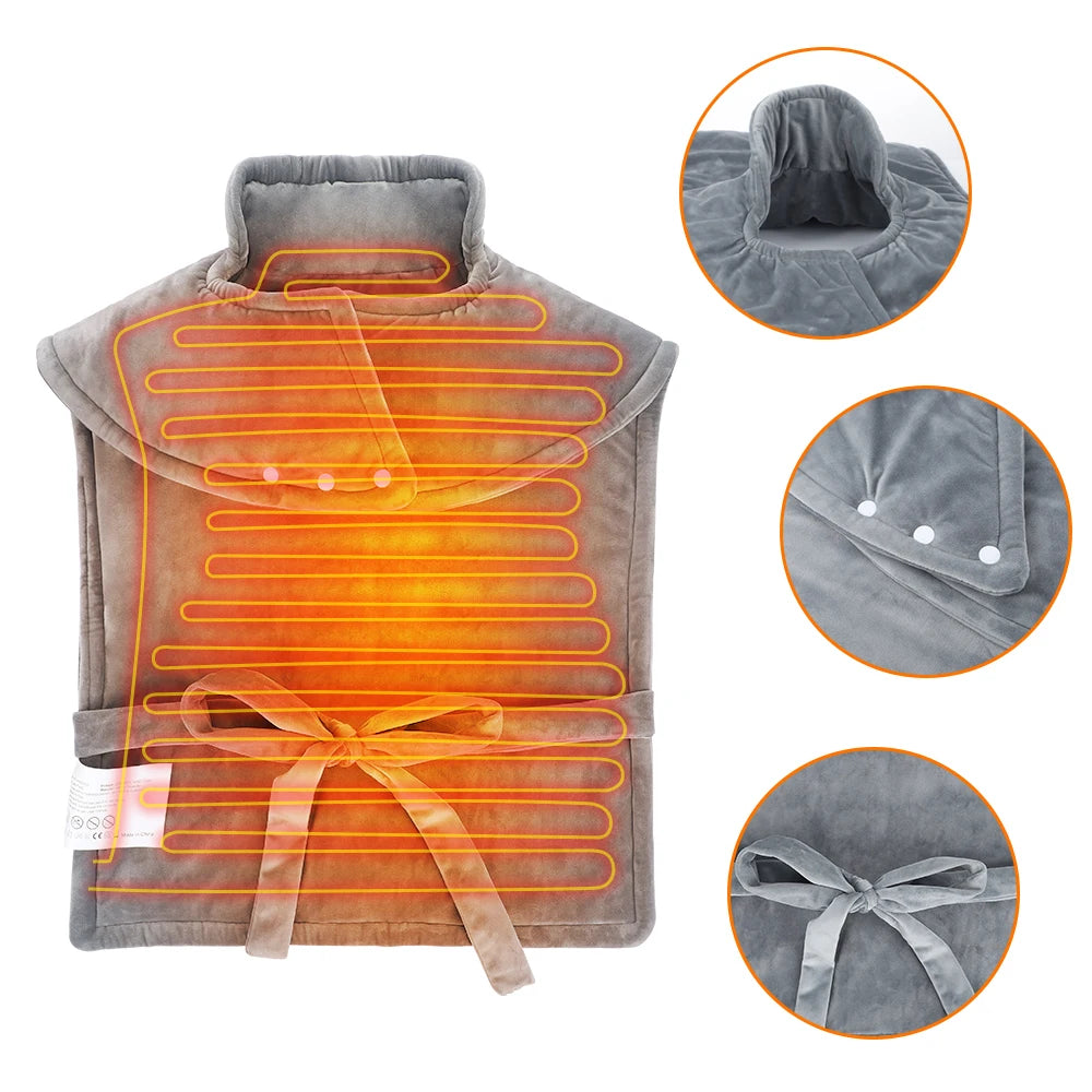 Full Back Heating Pad Washable 10 Temperature Ajustable for Office Car Home Relaxation Winter Thermal Shoulder Shawl Warmer Mat