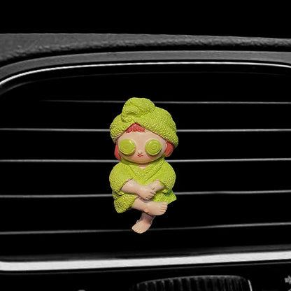1pc Car Ice Cream Girl Vent Aromatherapy Clip Harmless Resin Cute Cartoon Comic Playful Bathrobe Interior Decoration Accessories