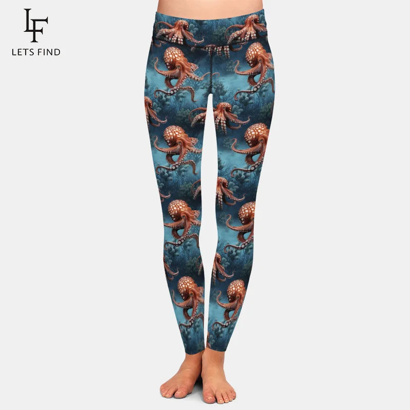 New High Waist Flower Printed Women's Leggings Sports Tight Pants High Quality High Elasticity Slim Fit Tight Pants