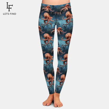 New High Waist Flower Printed Women's Leggings Sports Tight Pants High Quality High Elasticity Slim Fit Tight Pants