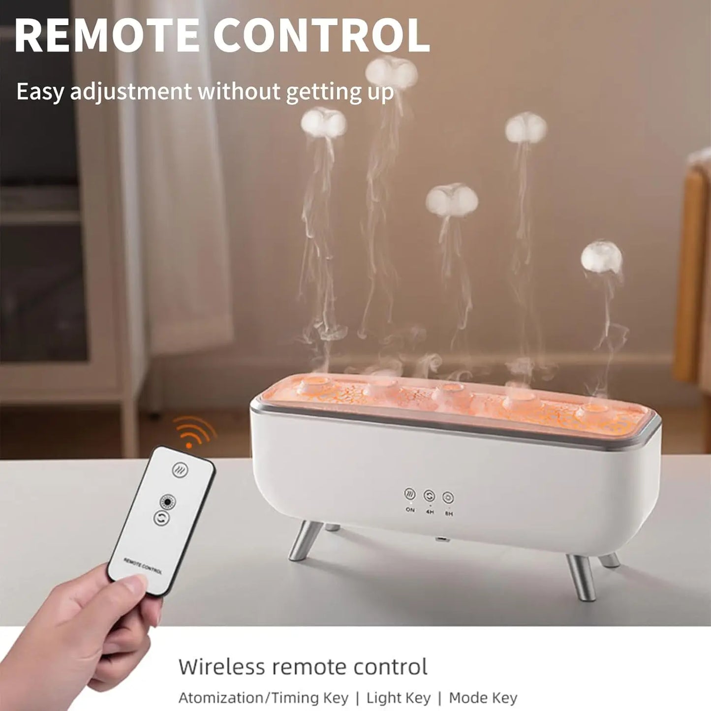 300ML Jellyfish Oil Diffuser Humidifier, 7 Colors LED Lights Dancing Jelly Fish Light Lamp, Aromatherapy Diffusers Air Humidifi