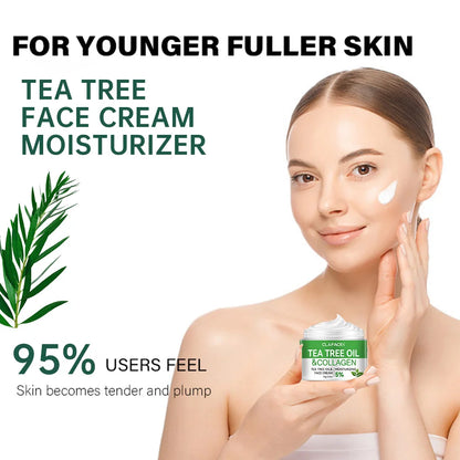 CLAFACES Tea Tree Oil Face Cream Anti-Aging and Freckle Removal Daily Facial Care Cream with Natural Ingredients
