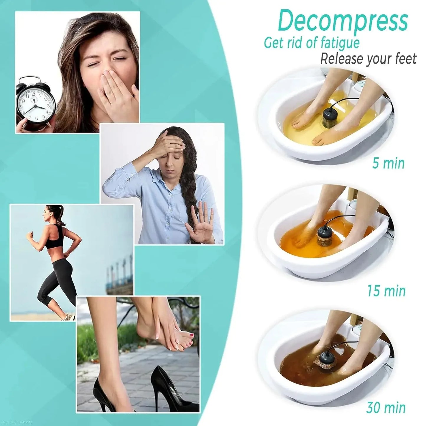 Detox Ionic Foot Spa Bath Machine for Foot Bath Ion Detoxifier Massager Relaxation Pedicure Footspa Massage Therapy Arrays Aqua