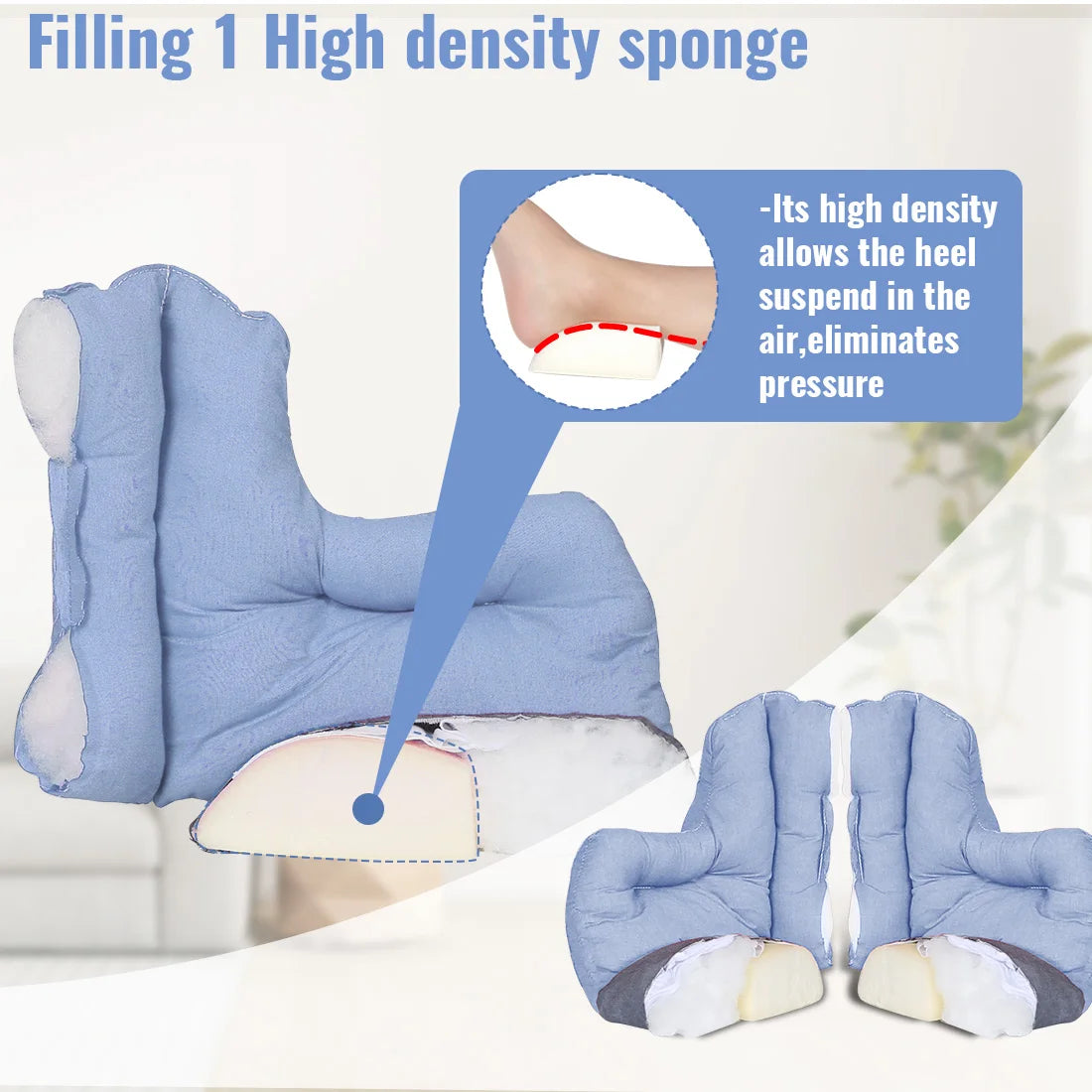 Ehucon Pressure Relief Heel Protector Pillow Prevent Bedsore Cushion Foot Care Pain Healing for Ankle Injuried People