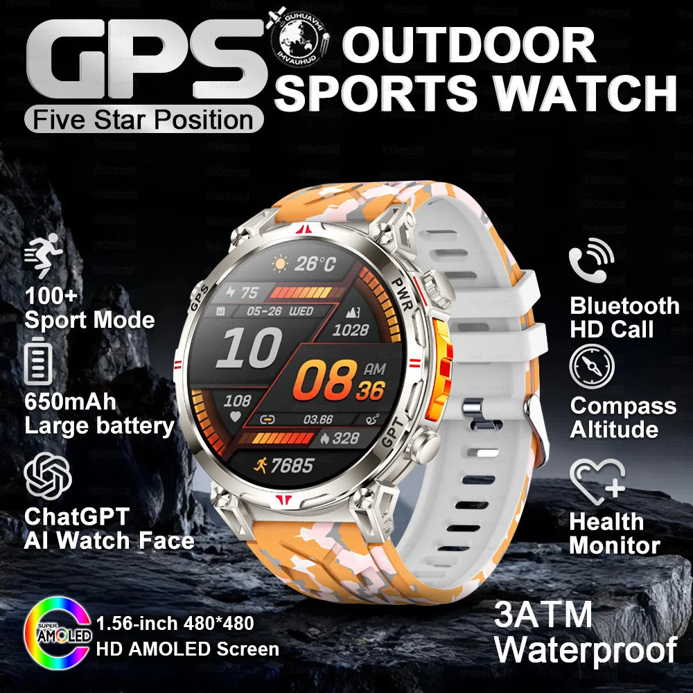 2026 New Ultra 650mAh Battery Smart Watch Built in GPS Compass 10ATM Waterproof Sports tracker Outdoors Military Smartwatches