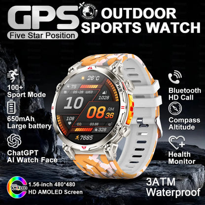 2026 New Ultra 650mAh Battery Smart Watch Built in GPS Compass 10ATM Waterproof Sports tracker Outdoors Military Smartwatches