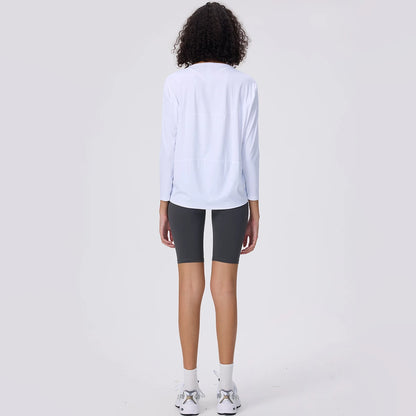 Yoga Long Sleeve Workout Top Running Clothes Physical Shirts & Blouses Top Fitness Loose T-shirt Clothing Sportswear Woman Gym