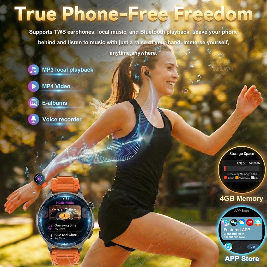 New Outdoor Adventure Tactical Smart Watch Built-in GPS Offline Map 4GB RAM Compass Altimeter Men Fitness Exercise Smart Bracele
