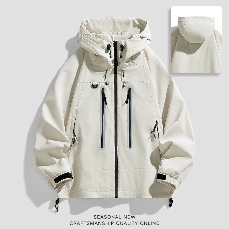 CHRLCK Unisex Hiking Jackets Waterproof Reflective Windbreaker Men Outdoor Camping Trekking Fishing Jacket Windproof Coat Women