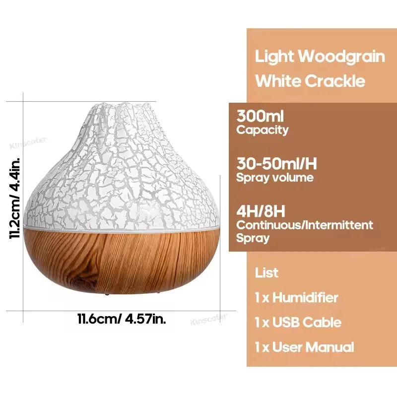 Aroma Diffuser USB Desktop Flame Aroma Diffuser Humidifier 7 Colors Simulation Light Aromatherapy Air Purifier for Bedroom