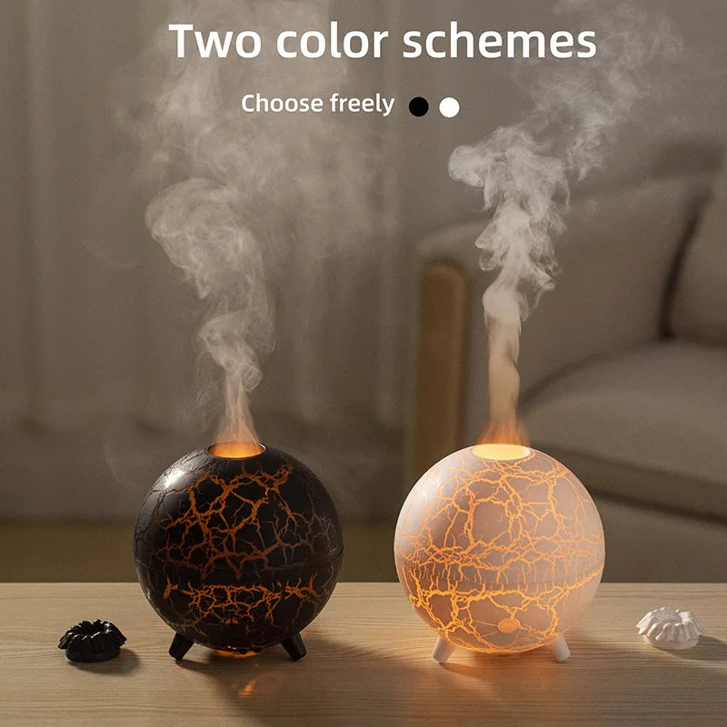 Creative Planet Mini Aroma Diffuser USB Essential Oil Humidifier Colorful Flame Lamp Home Desktop Aromatherapy Air Diffuser