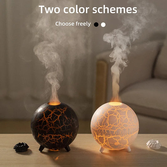 Creative Planet Mini Aroma Diffuser USB Essential Oil Humidifier Colorful Flame Lamp Home Desktop Aromatherapy Air Diffuser