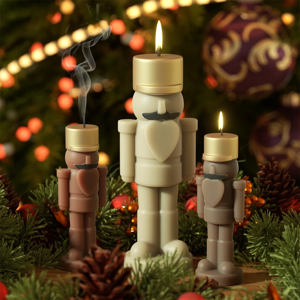 Nicole Nutcracker Silicone Molds Candles Christmas Aromatherapy Candle Mould DIY Candle Making Supplies