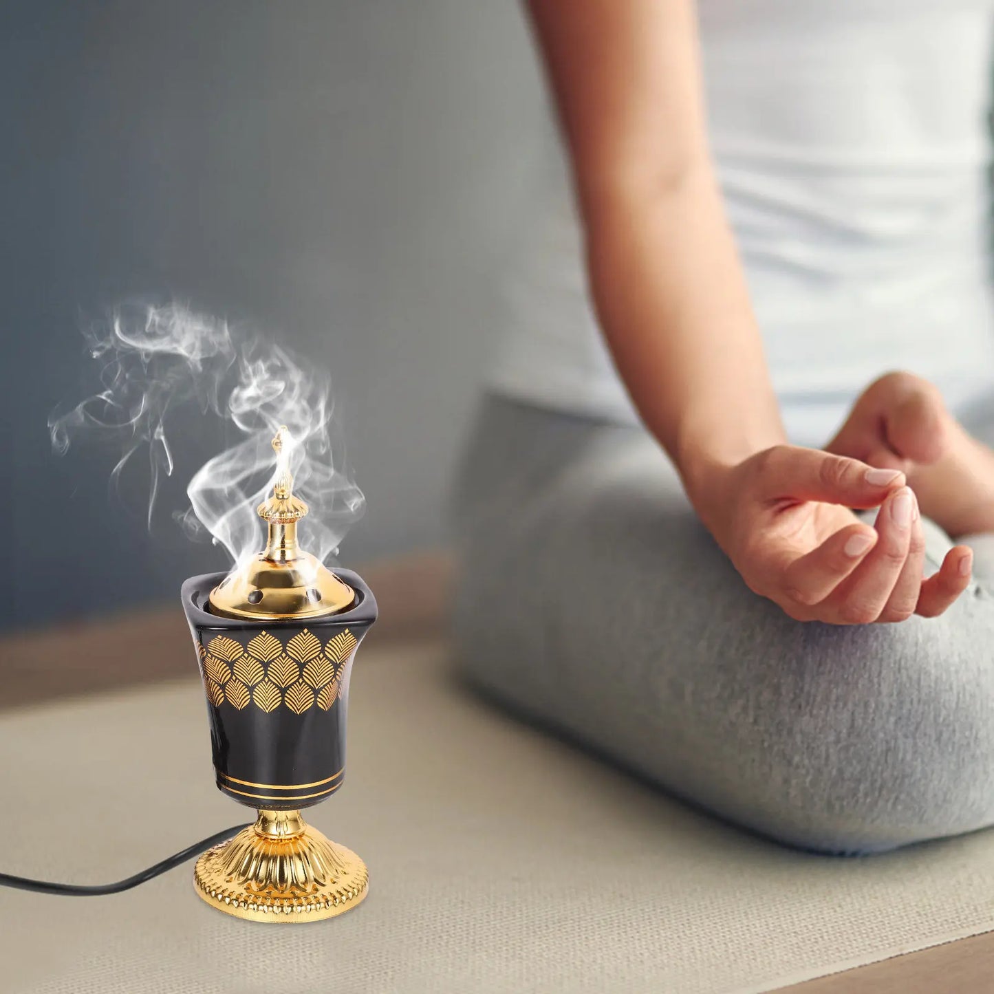 Plug-in Electric Incense Burner Sturdy Metal Aroma Burner for Study Room Kitchen Bedroom Air Purification Relaxation Home Decor