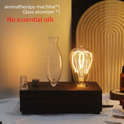 20ml Waterless Pure Essential Oil Diffuser Nebulizer Aromatherapy Diffuser Electric Wooden Glass Home Aroma Essential Diffusers