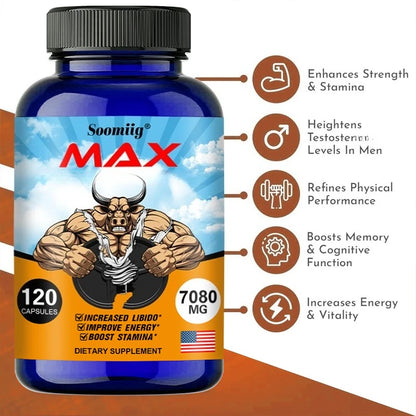 Male Supplement - Support Men Healthy Enhancing Long Lasting Powerful Supplement Capsules