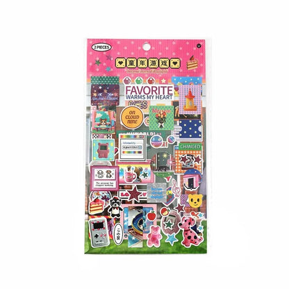2sheet/set Retro Japanese Cartoon Scrapbook Sticker Lucky Clover Anime Decal for DIY Decor Journaling Photocard Kawaii Sticker