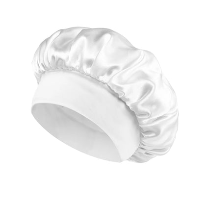1/2/5PCS Women's Satin Solid Wide-brimmed Sleeping Hat Unisex Head Wrap Elastic Band Cap Hair Care Bonnet Night Hat Bonnet Nuit