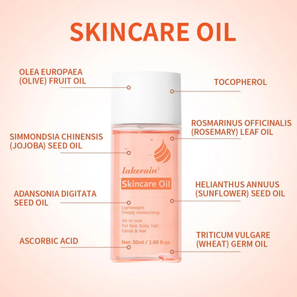 Bio Skincare Body Oil Face Body Moisturizer Improve Hair Health Fade Scars Vitamin A Vitamin E Oil Exfoliate Skin Care