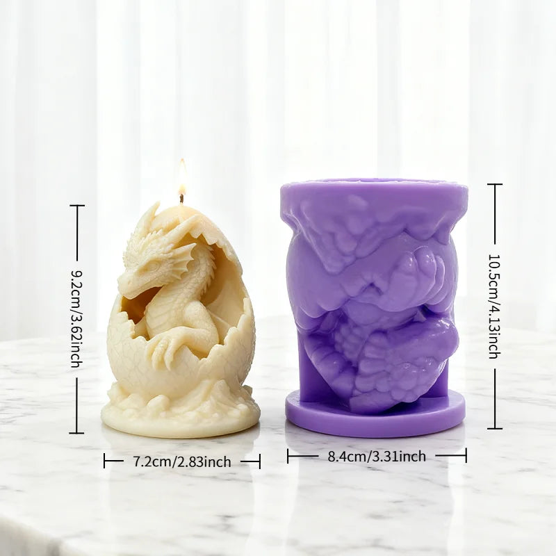 Dragon Egg and Baby Dragon Art Candle Mold: Exquisitely Patterned Scented Candle / Decorative Ornament, Trendy Gift, Showcasing