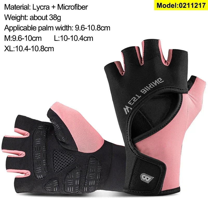WEST BIKING Mountain Road Bike Gloves Half Finger Summer Cycling Equipment Anti-slip Shock SBR Bicycle Fitness Fingerless Mitten