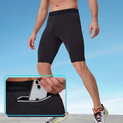 Outdoor Running Marathon Compression Shorts Men Quick Dry Training Fitness Leggings Bodybuilding Tights Sports Gym Pants Male