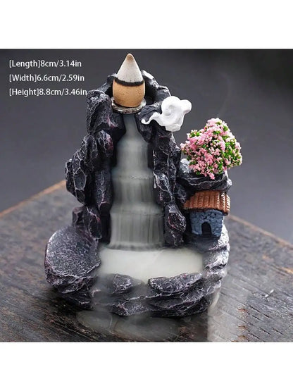 1pc high-quality resin incense burner, creative incense burner for viewing smoke reflux, home decoration aromatherapy decoration