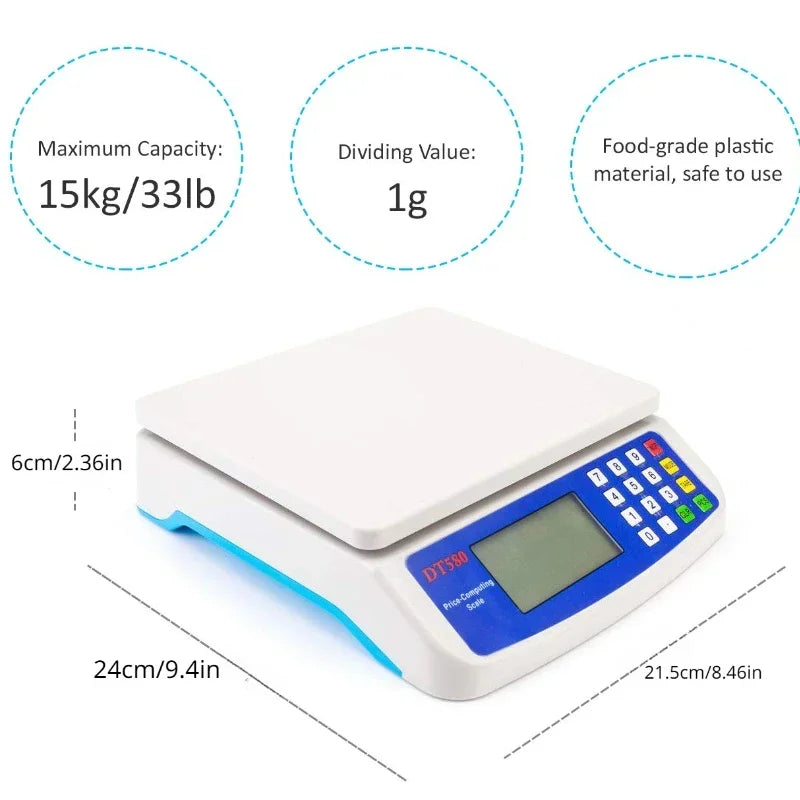 30kg/1G Precision Digital Scale Electronic Balance Weight Scale LCD Display Weight Scale Accuracy Weight Balance Food Scales