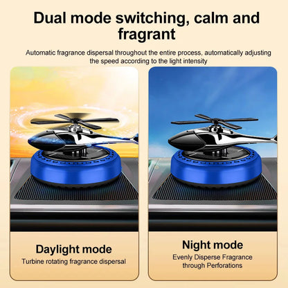 Solar Rotary Aromatherapy Helicopter Solar Aromatherapy Automobile Air Freshener Alloy + ABS Wood Perfume Automatic Diffuser