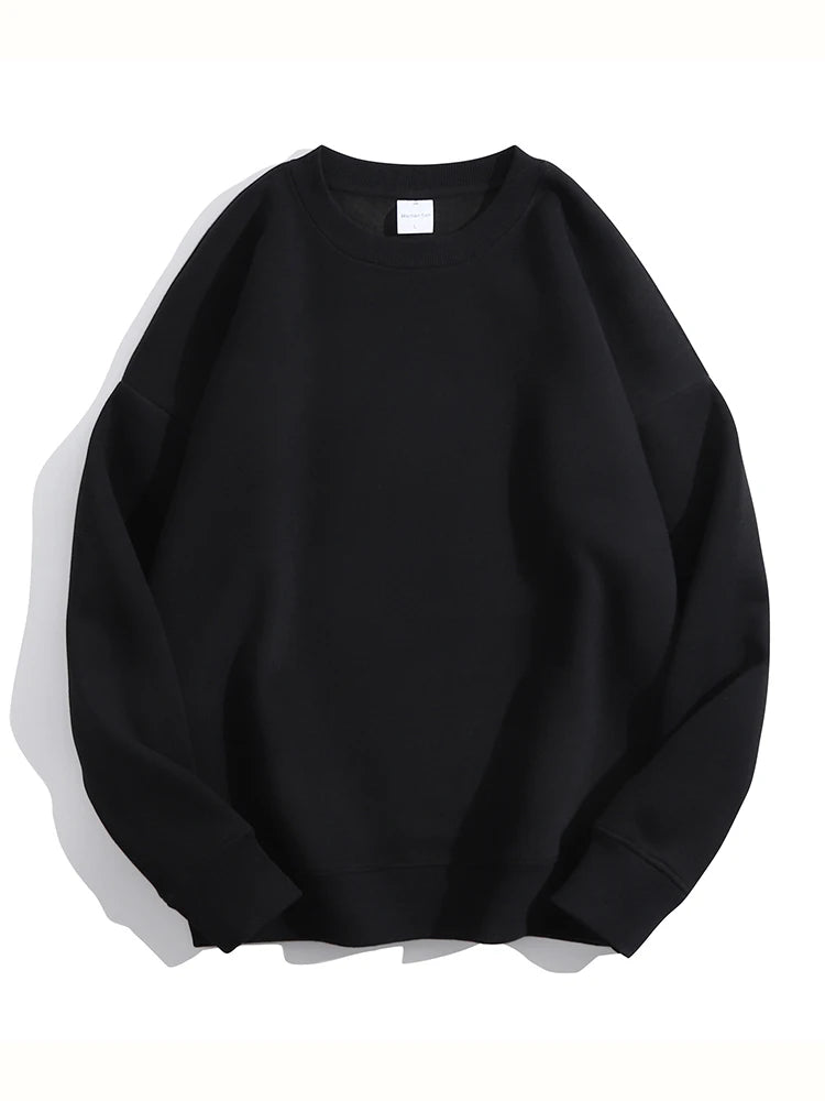 Soft Fleece Sweatshirt Women Sport Winter Clothes Warm Blue Round Neck Loose Pullovers Oversized Women Velvet Sweatshirt Black