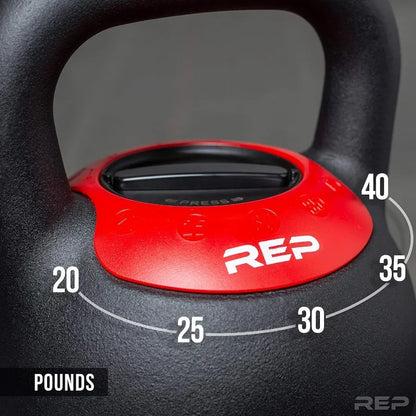 40LB Fitness Adjustable Kettlebell | Weight Set for Home Gym | Strength Training Equipment for Men & Women | Compact Steel Bell
