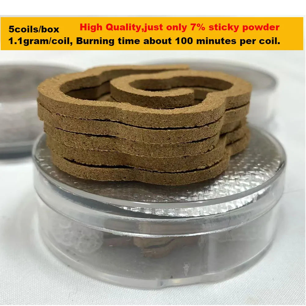 Natural Chinese Kynam Incense Coil Burning 100 Min Eco-Friendly Strong Lasting Home Aroma with Fireproof Cotton Burner Holder