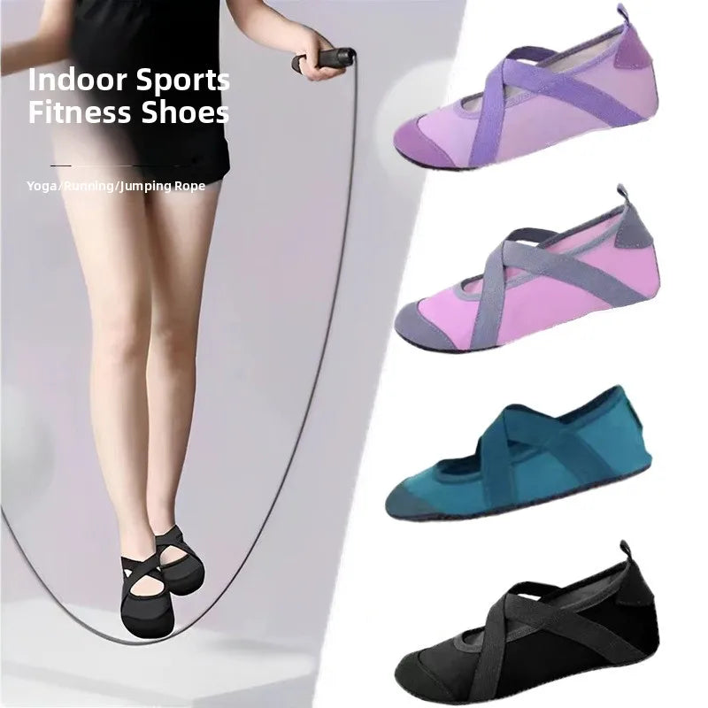 Women's Yoga Pilates Training Shoes Indoor Anti-Slip Home Beach Soft Bottom Jump Rope Sports Shoes Ballet Slippers