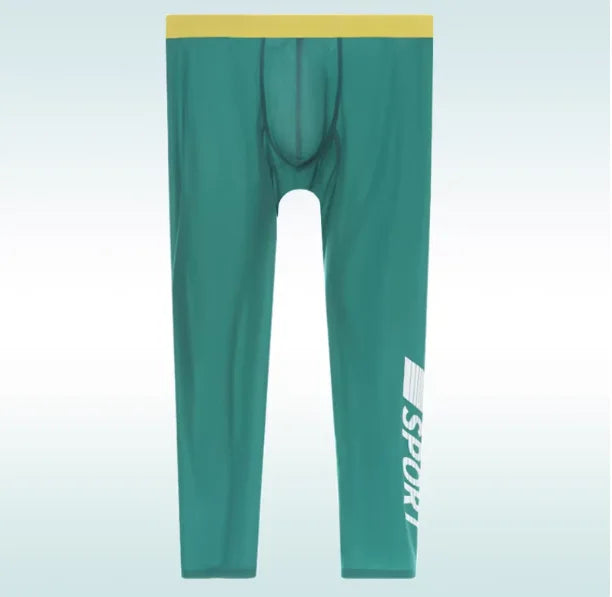 Ultra Thin See Through Men's Tight Fitness Running Sweatpants Leggings Plus Size Training Joggers Sweat Trousers