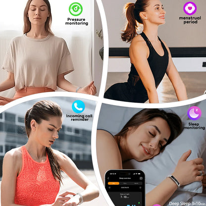 2026 New Fashion Women Smart Bracelet Multi-Sport Mode Fitness Tracker Heart Rate & Sleep Health Monitoring Smartwatch Men Women