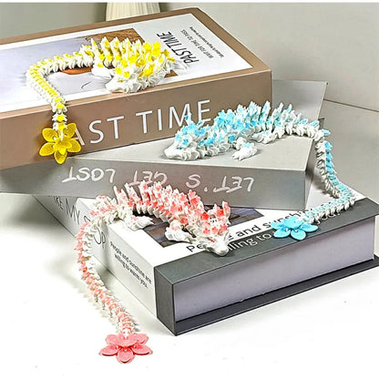 3D Printed Crystal Dragon Articulated Dragon Fidget Toy Cherry Blossom Dragon Home Office Decor Birthday Gift For Boys 2025new