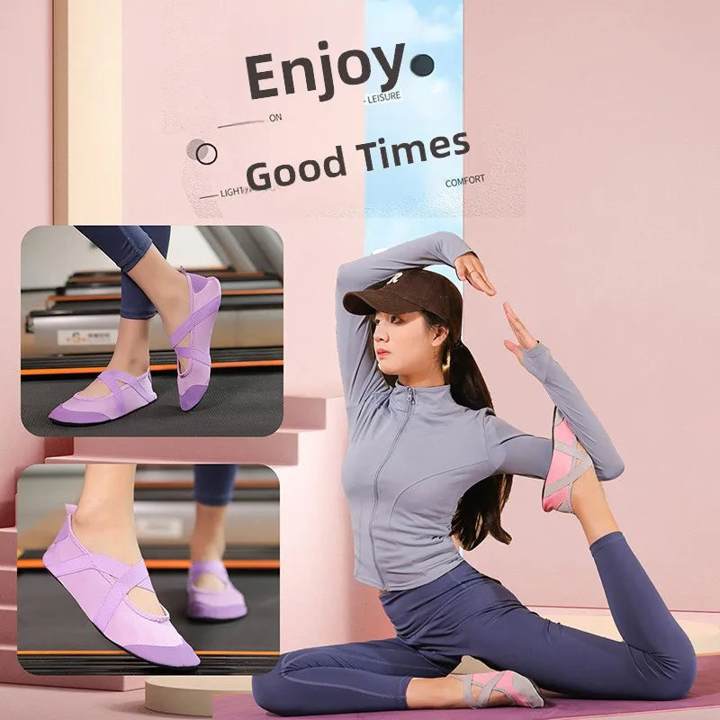 Women's Yoga Pilates Training Shoes Indoor Anti-Slip Home Beach Soft Bottom Jump Rope Sports Shoes Ballet Slippers
