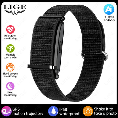 LIGE New GPS Motion Trajectory Fitness Smart Bracelet Heart Rate Pressure Health Monitor Smartwatch Sports Step Electronic Band