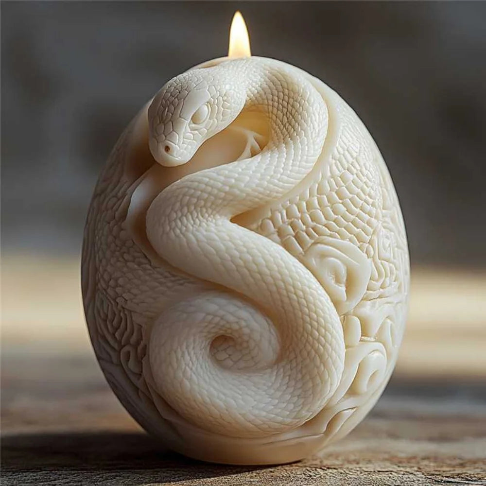 Flower Snake Pillar Candle Molds Silicone Mold DIY Cylindrical Aromatherapy Candle Plaster Animal Mold Form Halloween Decor